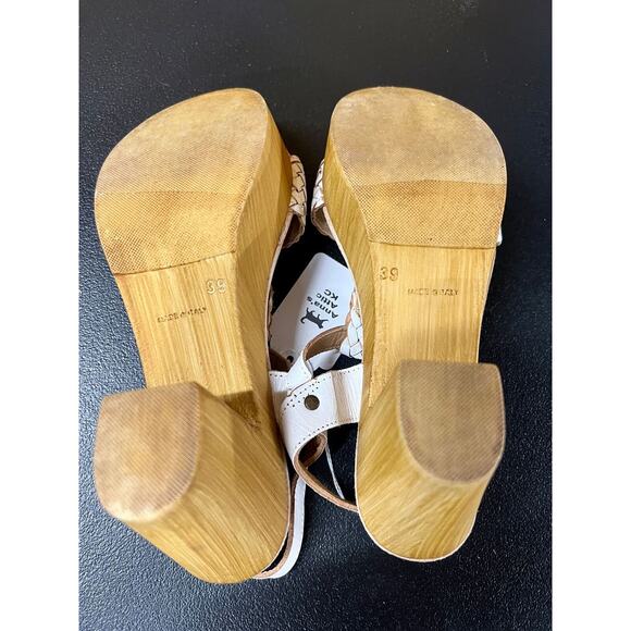 Sbicca White Leather Vintage Collection Clog Heel sz 7 - Picture 4 of 4